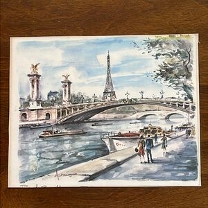 VTG Peter Arno French Watercolor